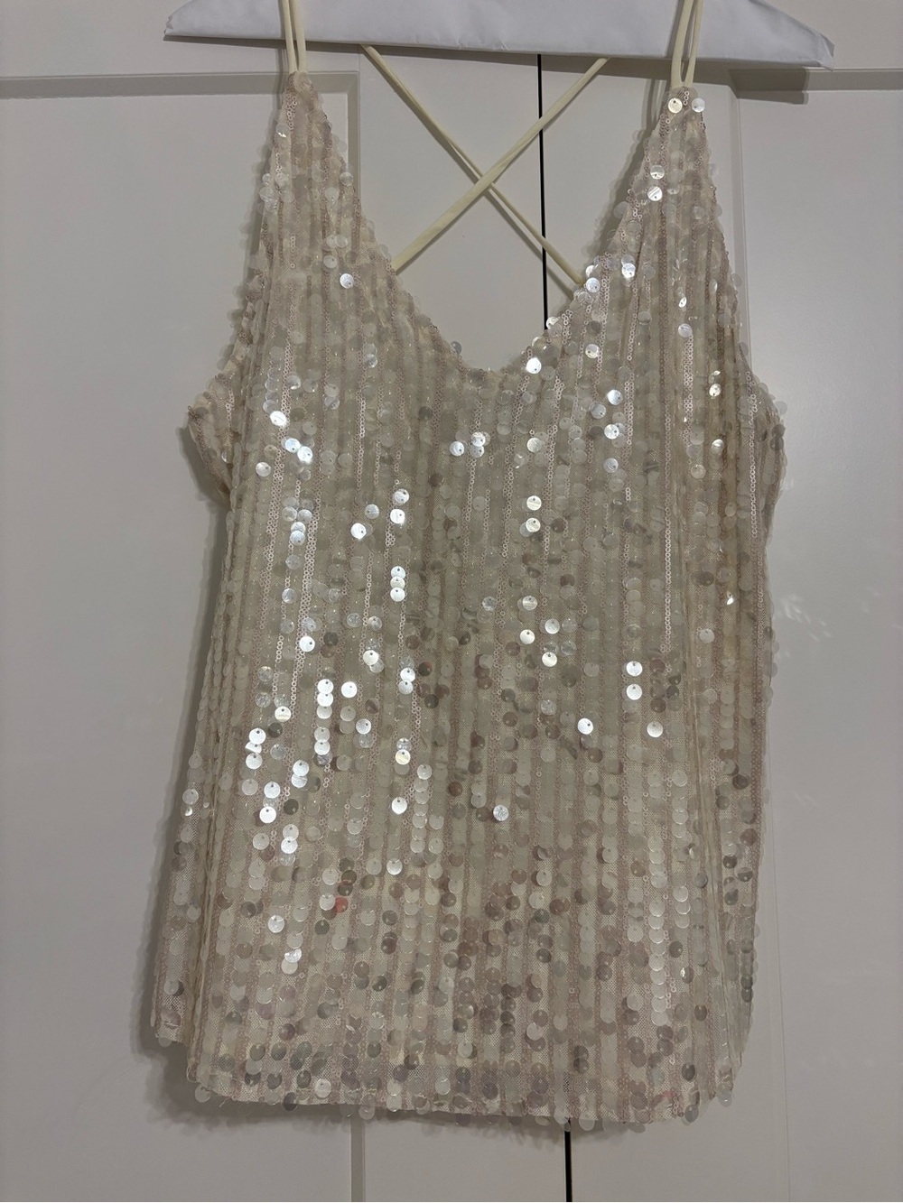Vici Sequin Cami Tank Top in Champagne